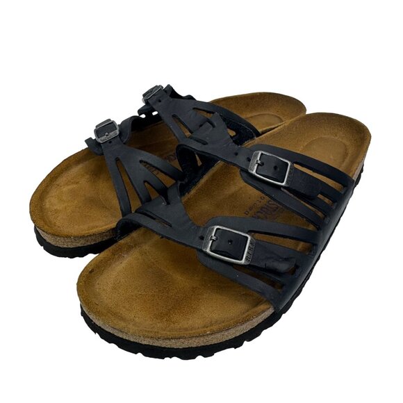 Birkenstock Granada Soft Footbed Black oiled leather Sandals Women’s sz 39/8.5 - Picture 11 of 11